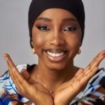 elegant portrait of smiling woman in hijab