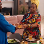 photo of people giving food to each other